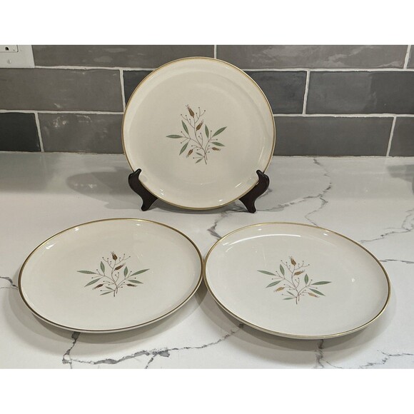Vintage Elegance Syracuse China 8” Salad Plates Mid Century USA Set Of 3 - Picture 2 of 3